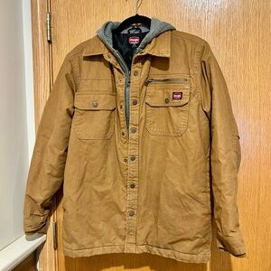Wrangler Brown Canvas Field Jacket with Grey Hood